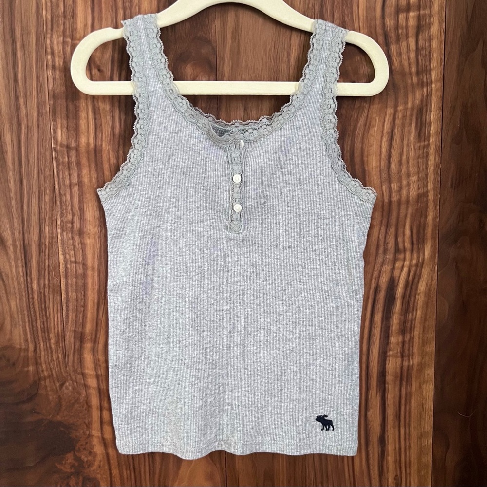 Abercrombie Kids Girls Gray Ribbed Tank Top - 5/6